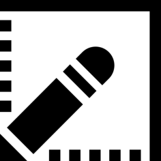 Pencil In A Square Interface Symbol With Two Sides Of Broken Lines Outline Svg Vector, Free Vectors File